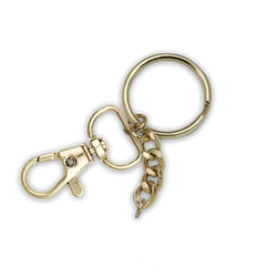 Gold Split Ring + Lobster Claw