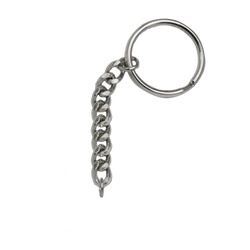 Silver Split Ring + Long Chain