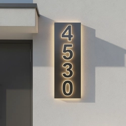 Laser Cutout Backlit Lightbox House Number