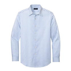 White-Newport Blue Grid Check