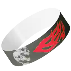 Skull And Flames Tyvek® Wristbands