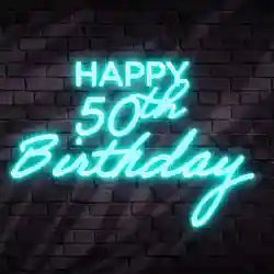 Custom 50th Happy Birthday Neon Signs