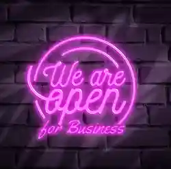 Custom We’re Open For Business Neon Signs