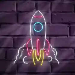 Custom Rocketship Neon Signs
