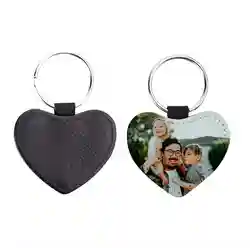 Custom Heart Leather Keychains