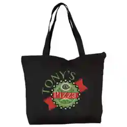 Custom Top Zippered Cottons Tote Bags