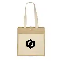 Custom Izzy Natural Cotton Jute Tote Bags