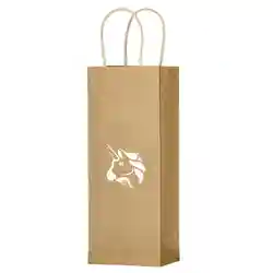 Custom Natural Kraft Paper Wine Tote Bags