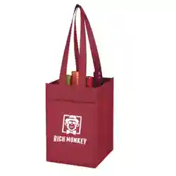 Custom Non-Woven 4 Bottle Wine Tote Bags