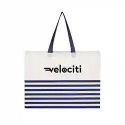 Custom Non-Woven Horizontal Stripe Tote Bags