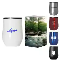 Custom 12oz Economy Wine Tumbler with Gift Box Set