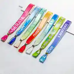 Custom Full Color Metallic Edge Satin Wristbands