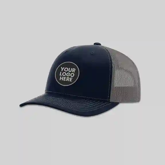Navy Richardson 112 trucker cap with logo patch