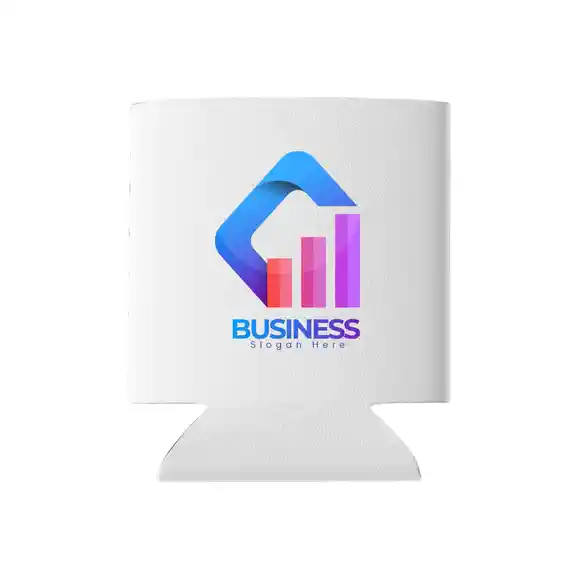 White can cooler with business growth chart logo