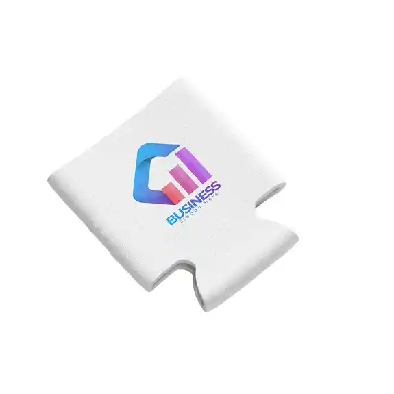 White can coolers with colorful business chart logo