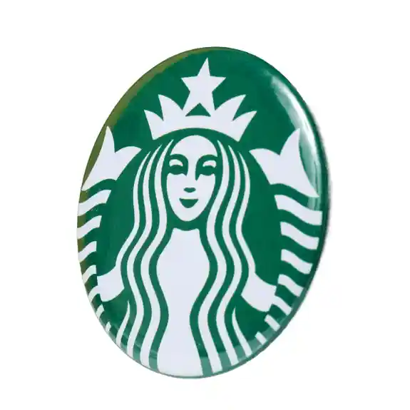Starbucks siren logo button with crown design