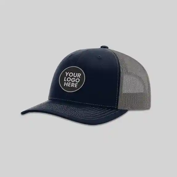Navy Richardson 112 trucker cap with logo patch