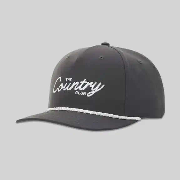 Black Custom rope cap with The Country Club logo