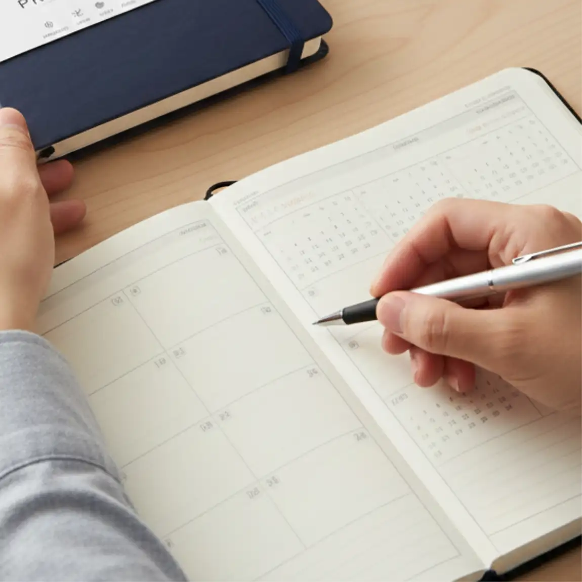 A5 Notebook Planner with Leather Hardcover | Stylish Daily Planner