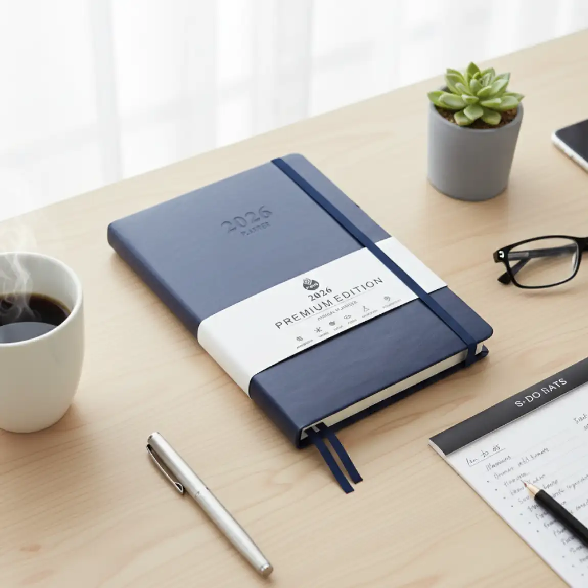 A5 Notebook Planner with Leather Hardcover | Stylish Daily Planner
