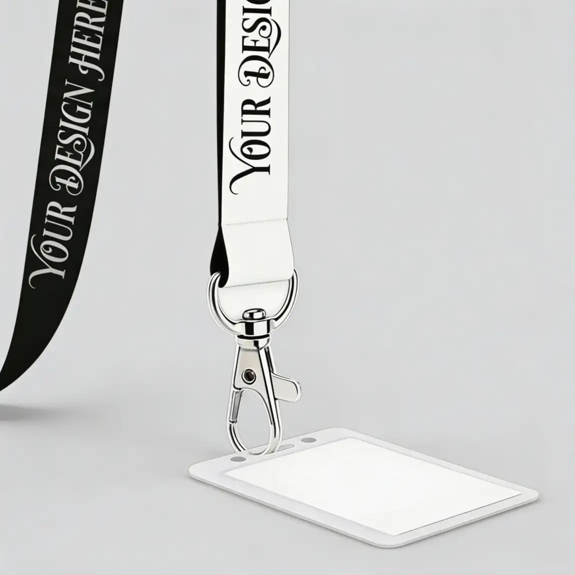 Lanyards & ID Cards - Custom Woven Lanyard With Badge Holders
