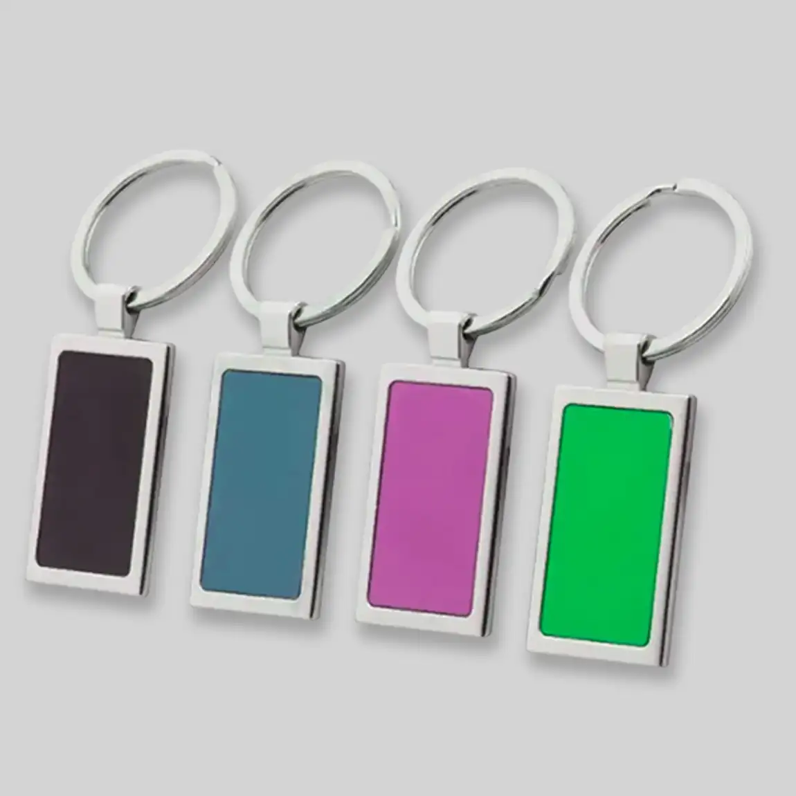 Keychains - Colored Rectangle Metal Keychains