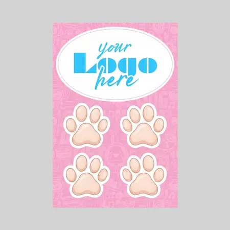 2 in 1 Oval Car Magnet with 4 Paw Prints