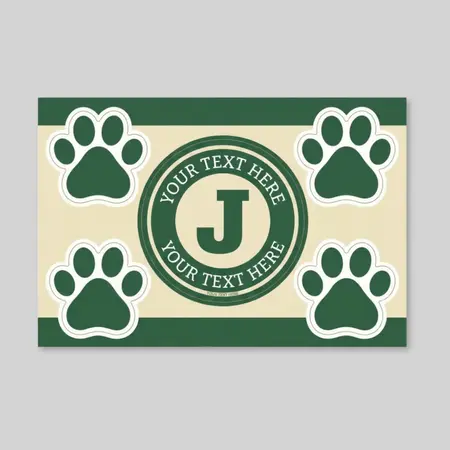 2 in1 Circle Car Magnet with 4 Paw Prints
