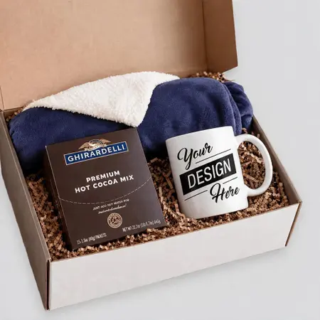 Port Authority Beanie, Ghirardelli Cocoa & Sherpa Blanket Cozy Set