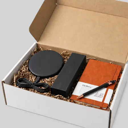 The Executive Gift Bundle: Custom Engraved Pens, Hardcover Leather Journals & Wireless Charger