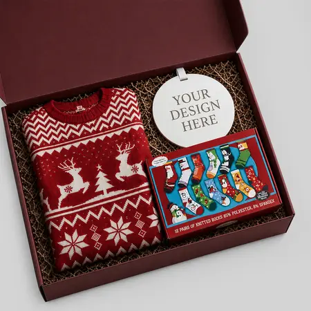 The Ultimate Christmas Cozy Bundle: Custom Ornaments, Novelty Socks & Holiday Ugly Sweater