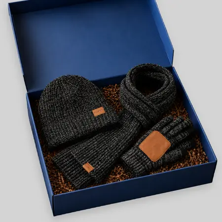 Winter Hat Gloves Scarf Set for Men Women