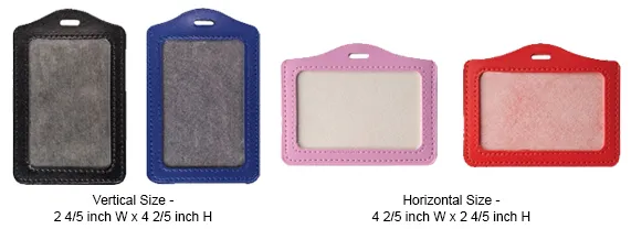 Vertical & Horizontal Haux Leather Badge Holders
