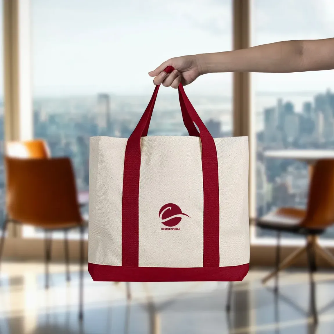 Two tone canvas tote bags discount