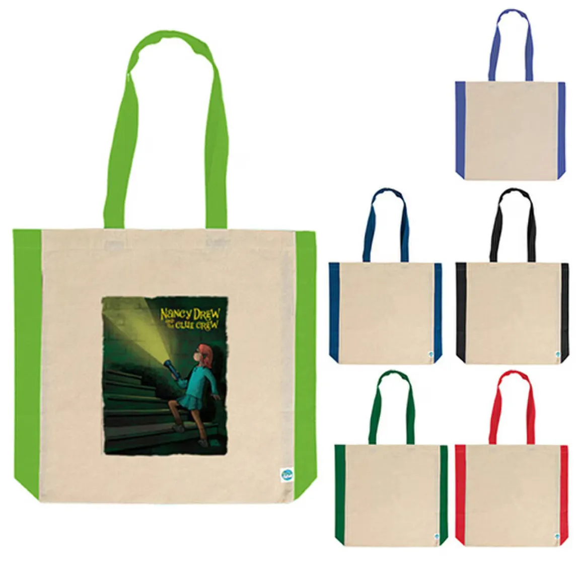Tote Bags Custom Side Accent Color Cotton Tote Bags