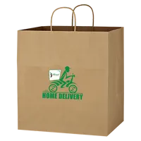 Budget Custom Kraft Paper Brown Shopping Bags - 14-x-15