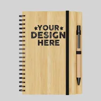 Small Engraved Bamboo Notebook & Pen