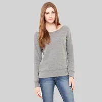 Bella   Canvas Ladies' Sponge Fleece Wide Neck Sweatshirt - Triblend