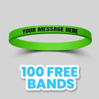 1/4 inch Embossed Printed Wristband     