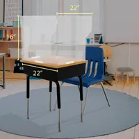 16"L X 22"W X 22"H SCHOOL COUNTERTOP DESK SHIELD 