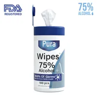 100-COUNT ANTIBACTERIAL ALCOHOL WET WIPES IN RESEALABLE CONTAINERS 
