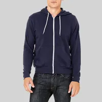 Bella   Canvas Unisex Poly-Cotton Fleece Full-Zip Hoodie - Dark/Colors