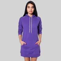 American Apparel Women's California Fleece Raglan Hoody Dress - Dark/Colors
