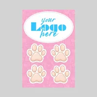 2 in 1 Oval Car Magnet with 4 Paw Prints