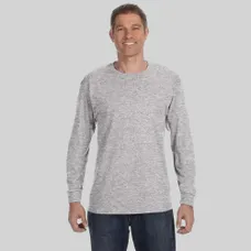 Hanes 6 oz. Tagless Long-Sleeve T-Shirt - Light/Heather
