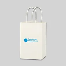 KRAFT PAPER WHITE SHOPPING BAG 