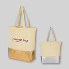 12 OZ. COTTON TOTE BAG WITH METALLIC ACCENT 