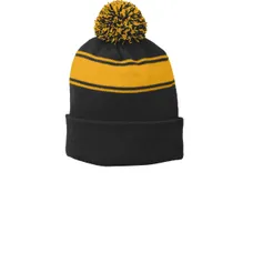 Sport-Tek Stripe Pom Pom Beanie