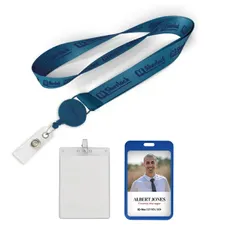 1/2" Polyester/Badge Reel Lanyard Combo 