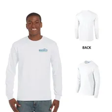 Gildan Ultra Cotton Classic Fit Adult Long Sleeve T-Shirt - 6 oz.- White